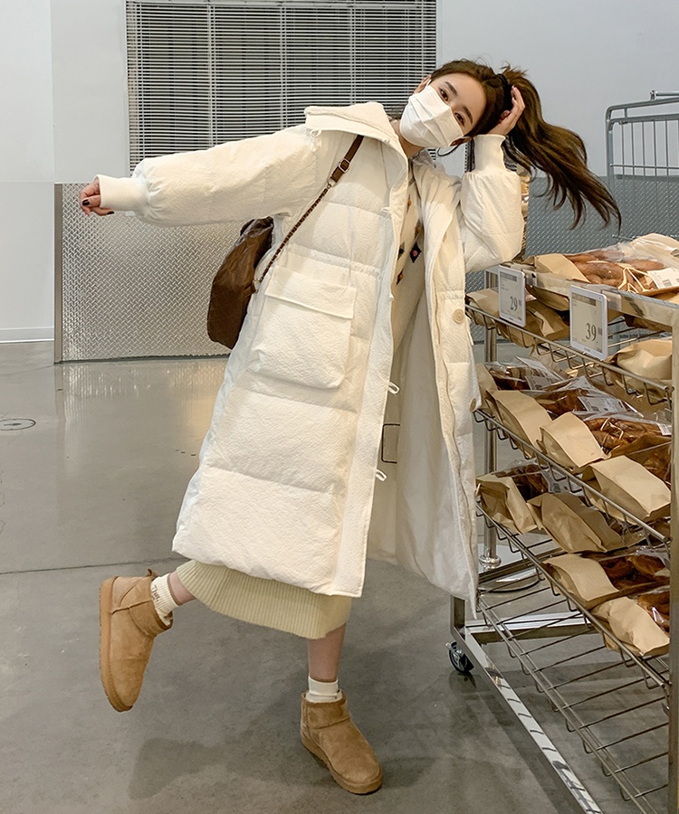 Thick long cotton coat frenum coat for women