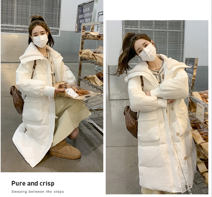Thick long cotton coat frenum coat for women