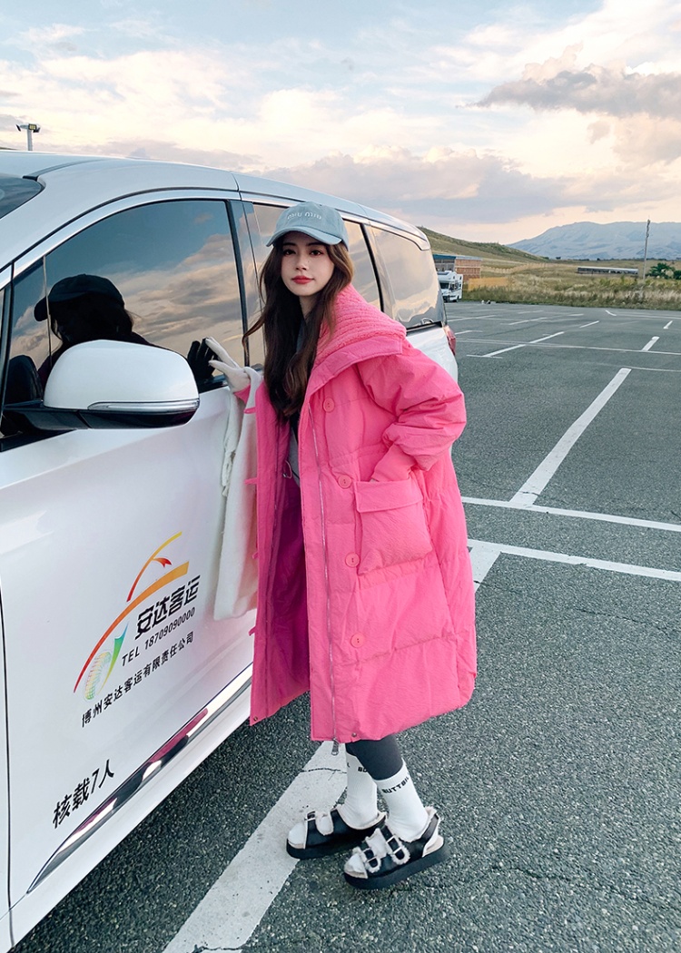 Thick long cotton coat frenum coat for women