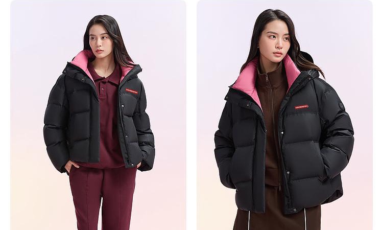 Short loose cotton coat splice down bread clothing for women