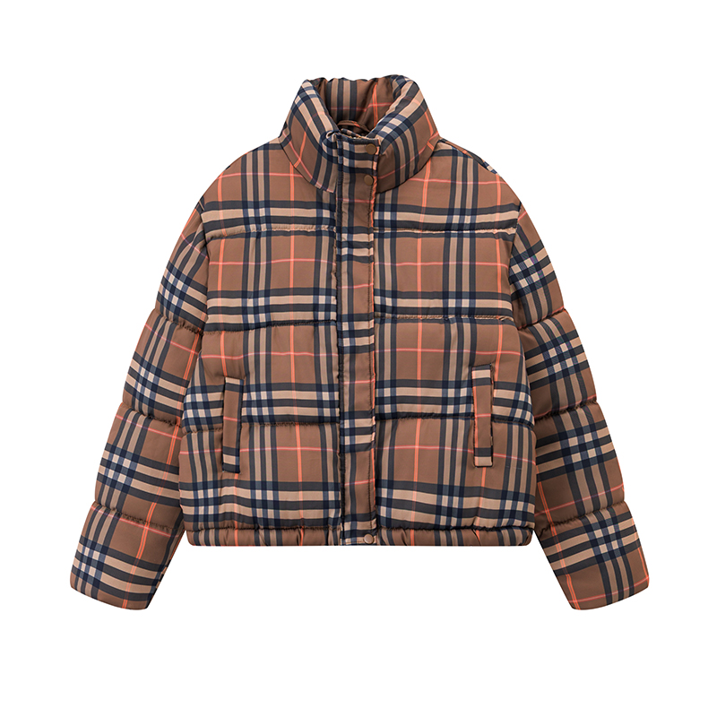 Short loose coat plaid winter bread clothing for women