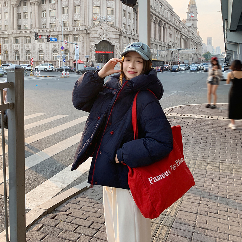 Thermal hooded coat fashion zip cotton coat for women