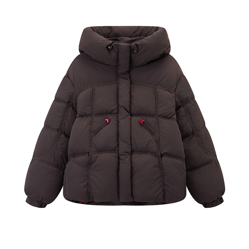 Thermal hooded coat fashion zip cotton coat for women