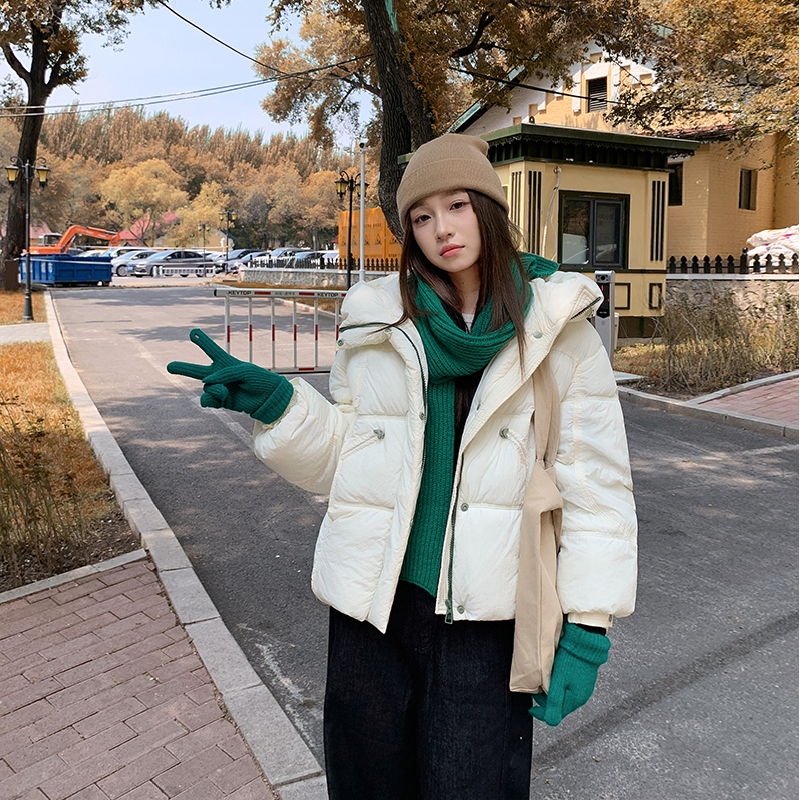 Thermal hooded coat fashion zip cotton coat for women