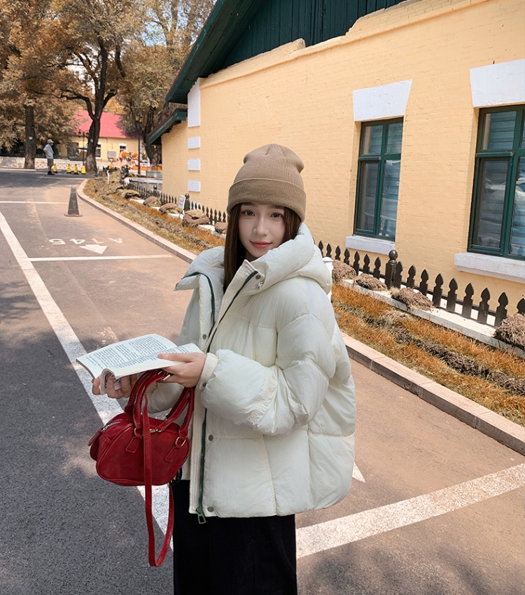 Thermal hooded coat fashion zip cotton coat for women