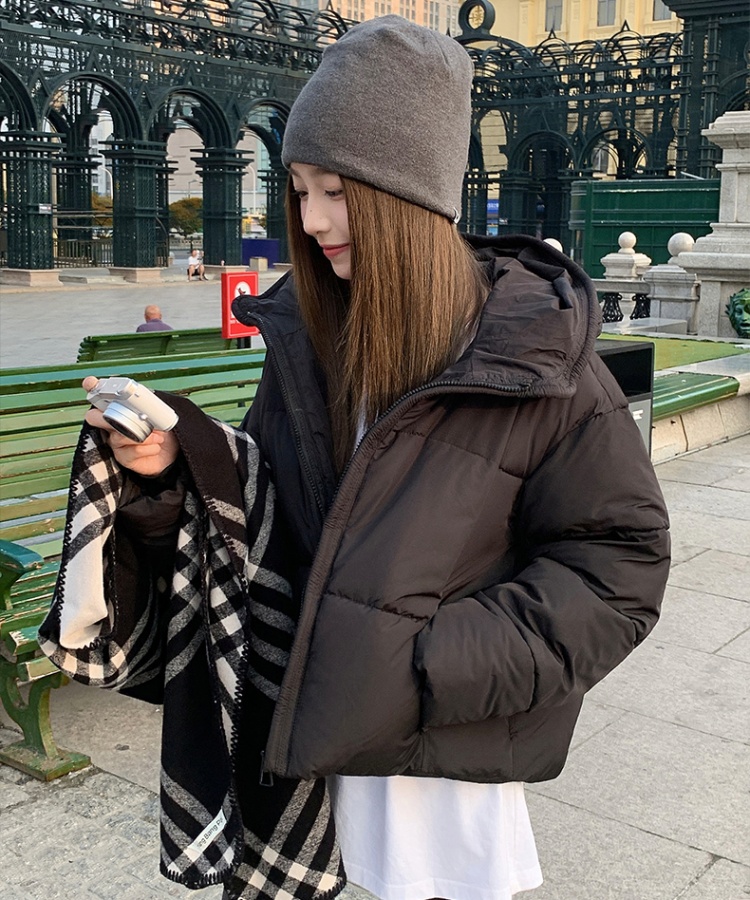 Hooded outdoor sports short windproof winter cotton coat