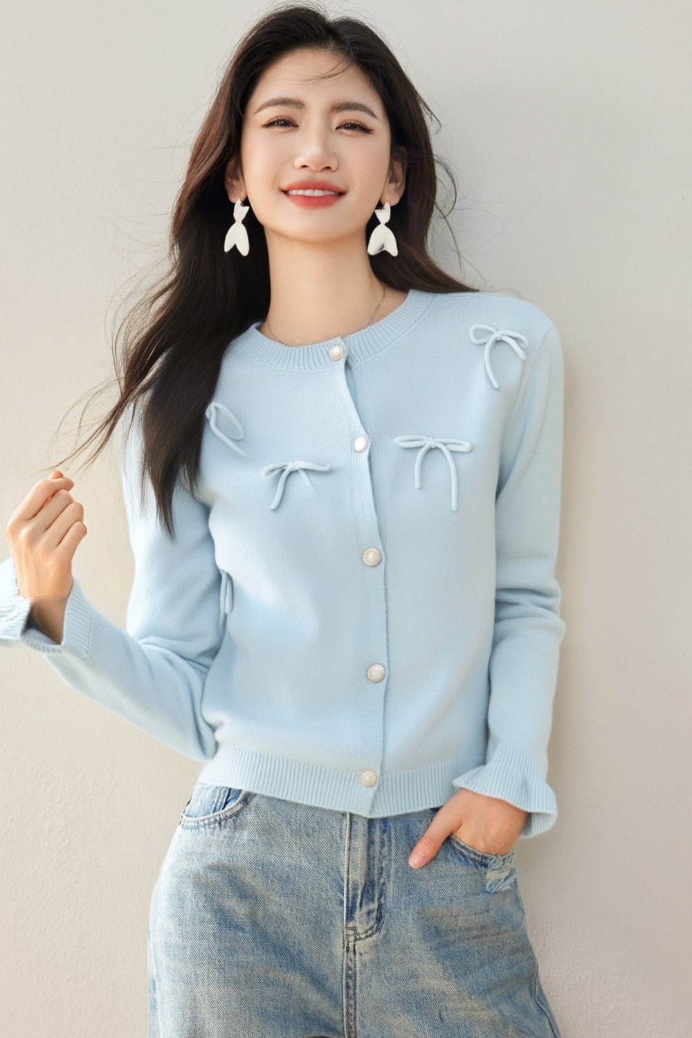 Sweet knitted coat Korean style sweater for women