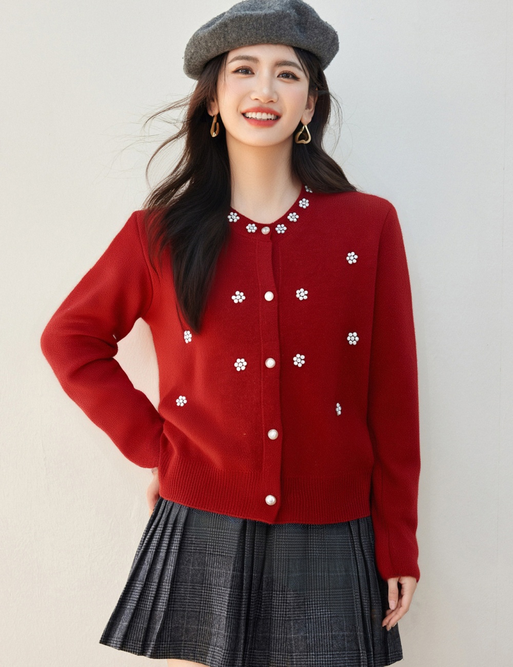 Round neck sweater autumn and winter tops for women