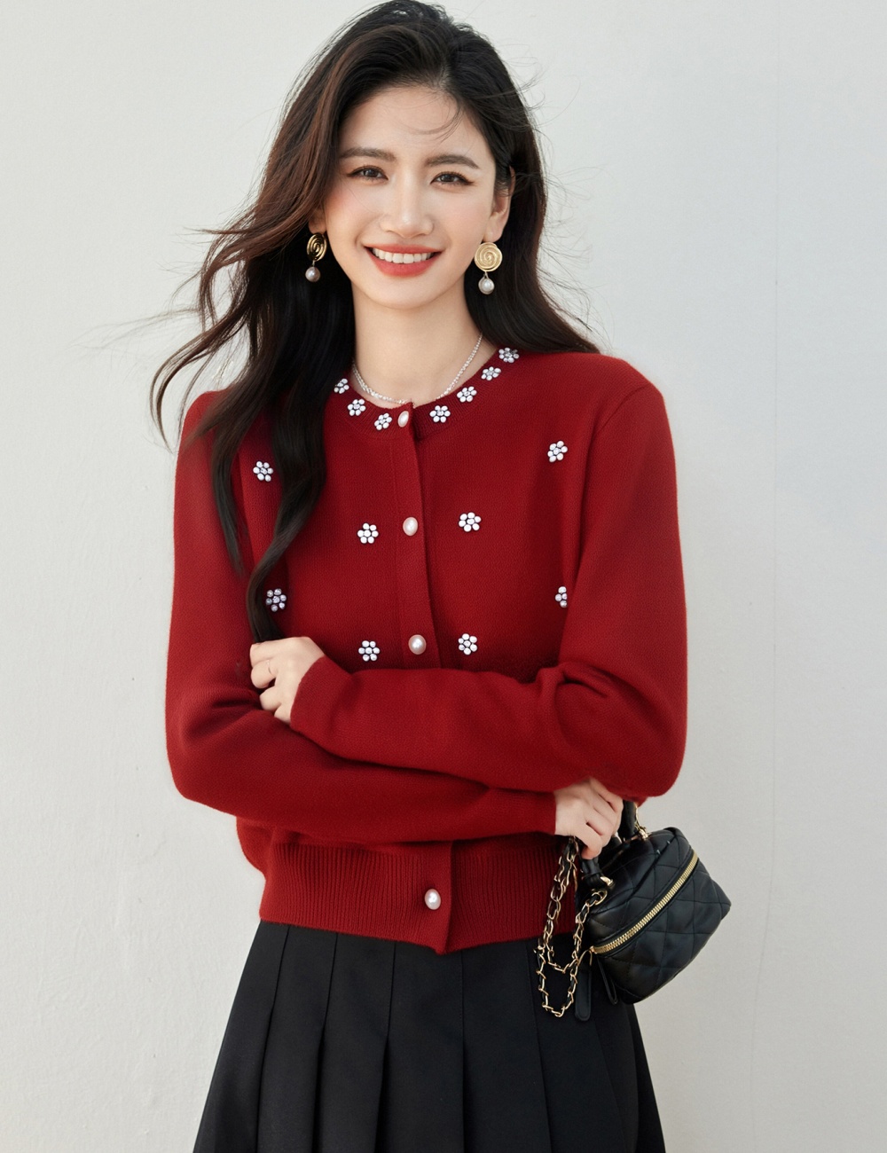 Round neck sweater autumn and winter tops for women
