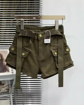 A-line work clothing Korean style short jeans for women