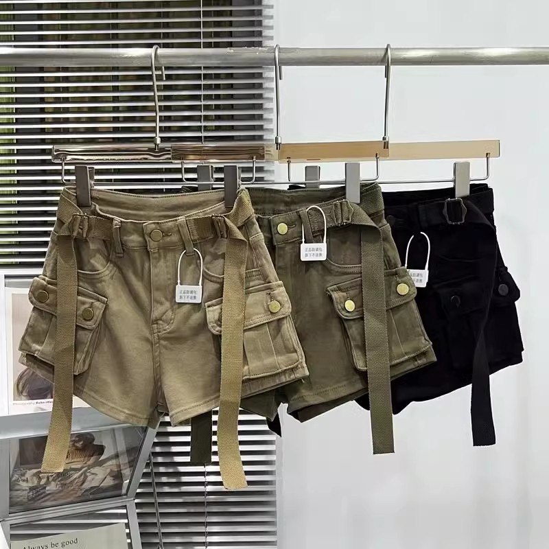 A-line work clothing Korean style short jeans for women