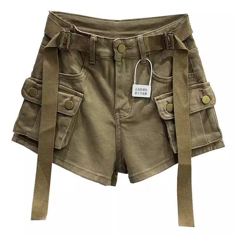 A-line work clothing Korean style short jeans for women