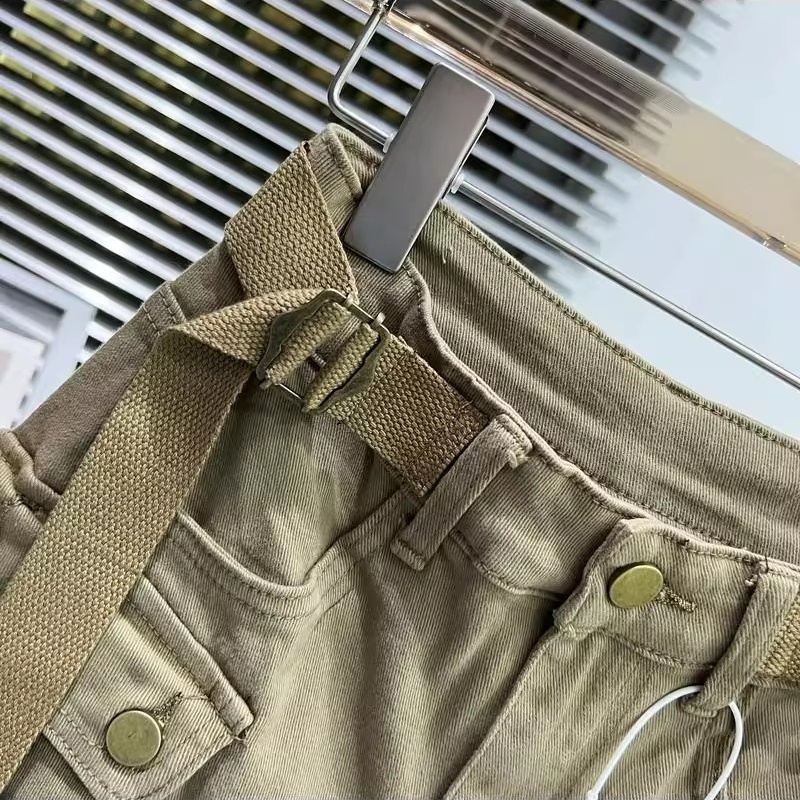 A-line work clothing Korean style short jeans for women