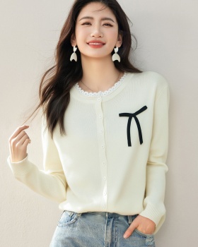 Bow cardigan Western style sweater for women