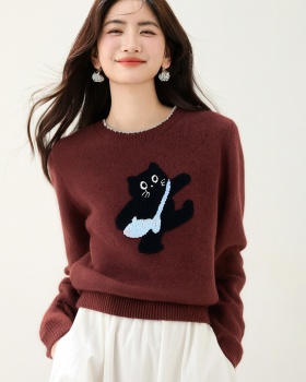 Casual all-match lovely Korean style sweater for women