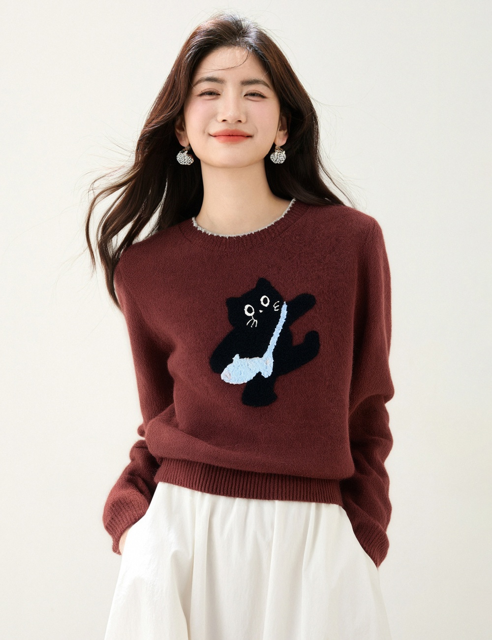 Casual all-match lovely Korean style sweater for women