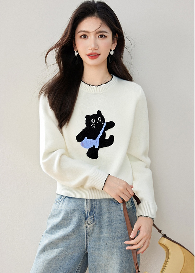 Casual all-match lovely Korean style sweater for women