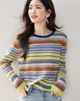 Niche mixed colors loose tops slim long sleeve shirts for women