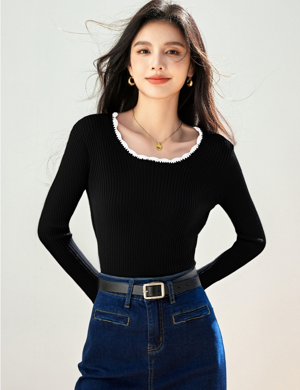 Autumn sweater slim tops