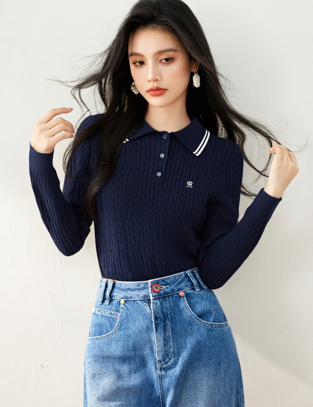 Twist Korean style sweater show young tops