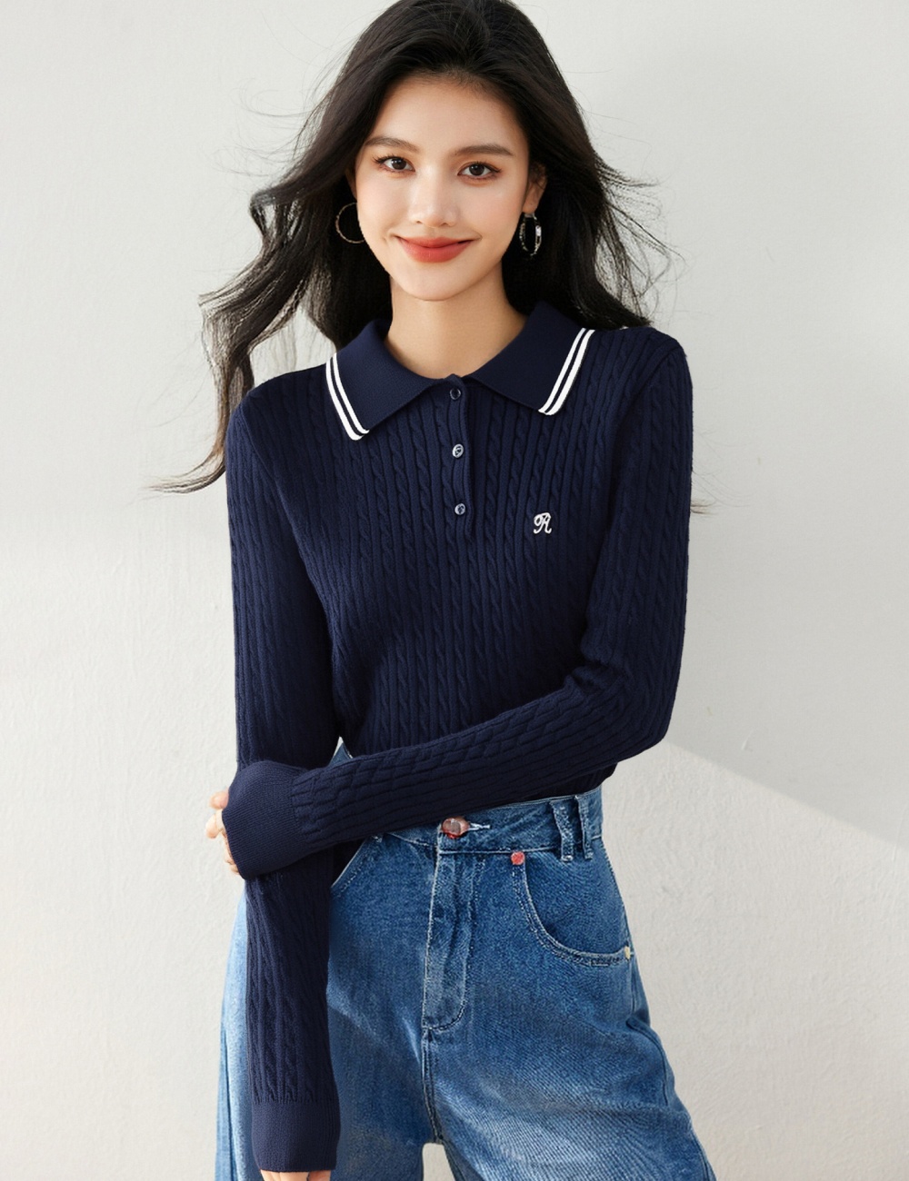 Twist Korean style sweater show young tops