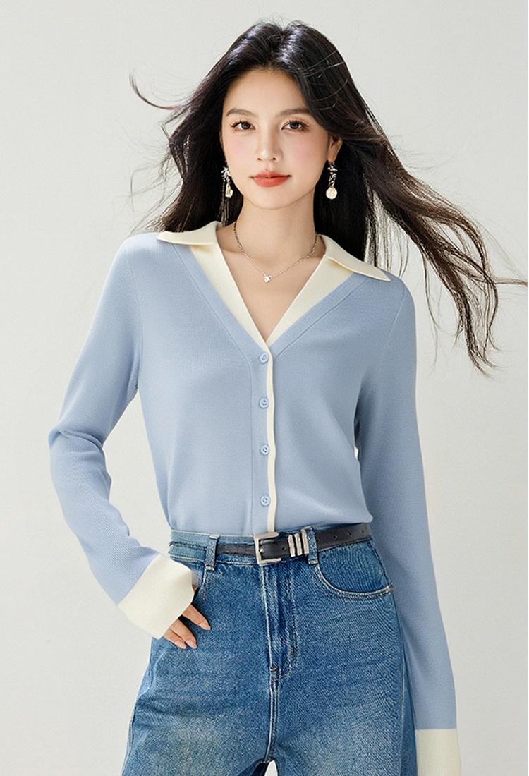 Small autumn cardigan knitted tops for women