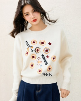 Jacquard sweater autumn and winter doll shirt for women