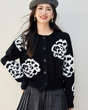 Western style knitted cardigan autumn and winter coat for women