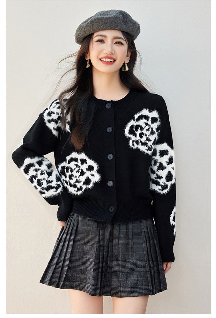 Western style knitted cardigan autumn and winter coat for women