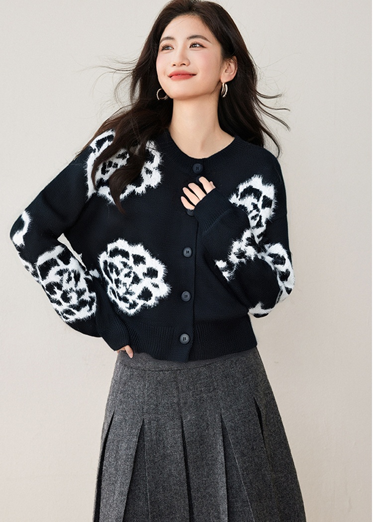 Western style knitted cardigan autumn and winter coat for women