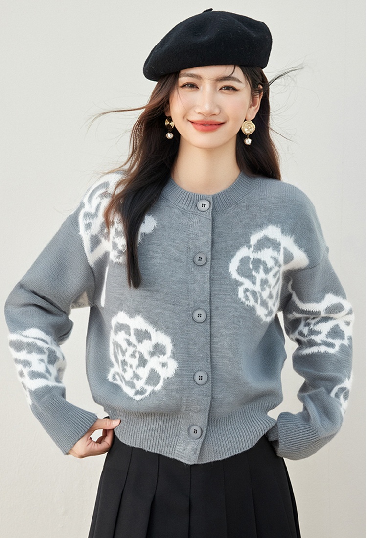 Western style knitted cardigan autumn and winter coat for women