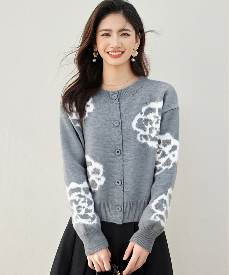 Western style knitted cardigan autumn and winter coat for women