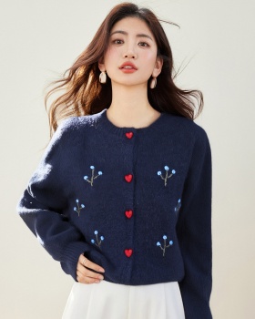 Thick autumn and winter coat colors heart buckle braid