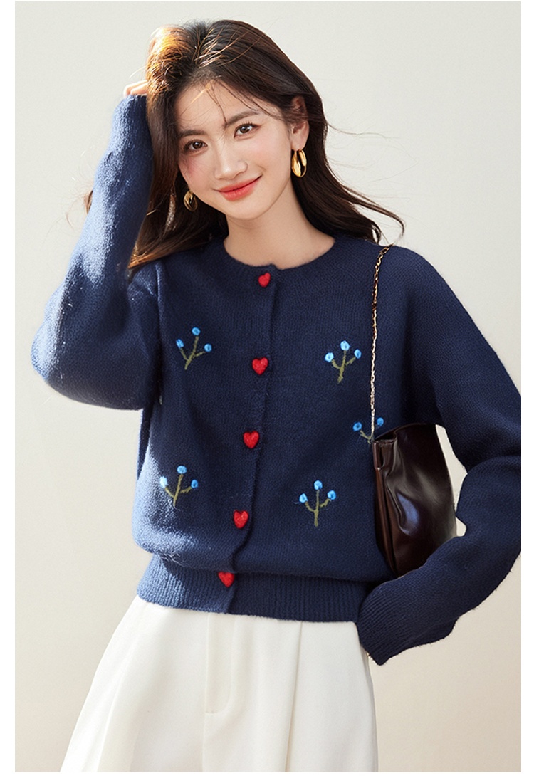 Thick autumn and winter coat colors heart buckle braid