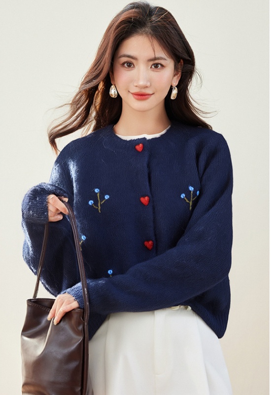 Thick autumn and winter coat colors heart buckle braid