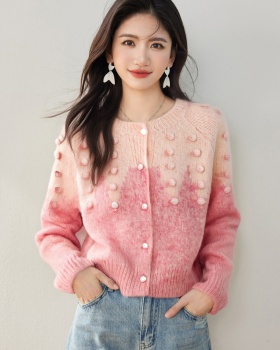 Knitted autumn and winter loose coat gradient lazy sweater