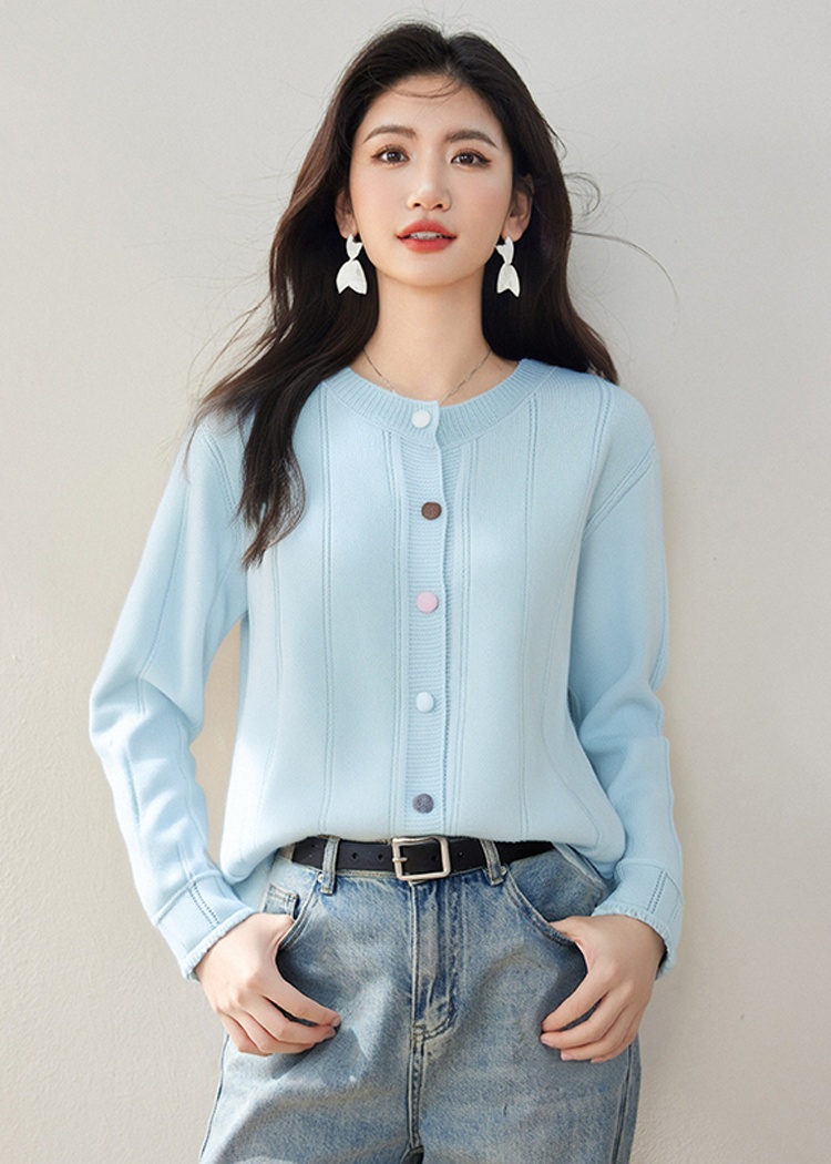 Colors long sleeve unique sweater Korean style line tops
