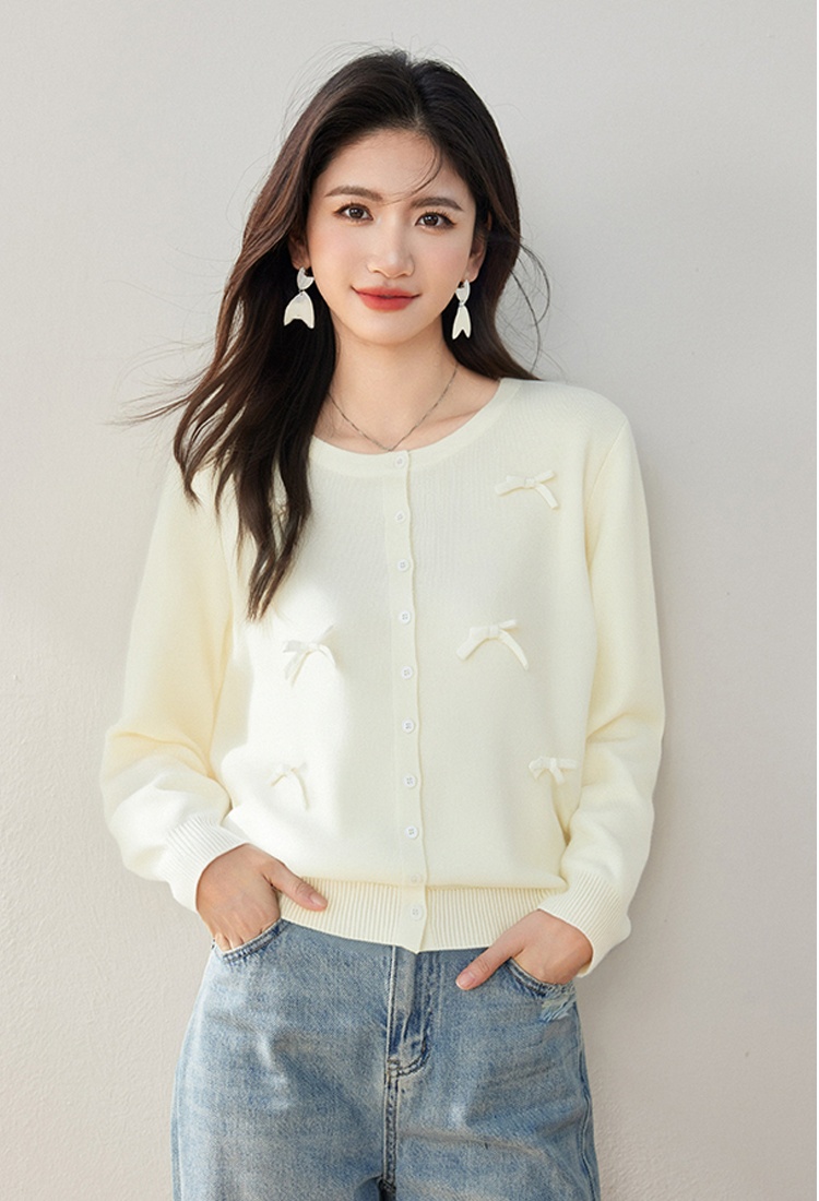 Round neck unique tops loose cardigan for women