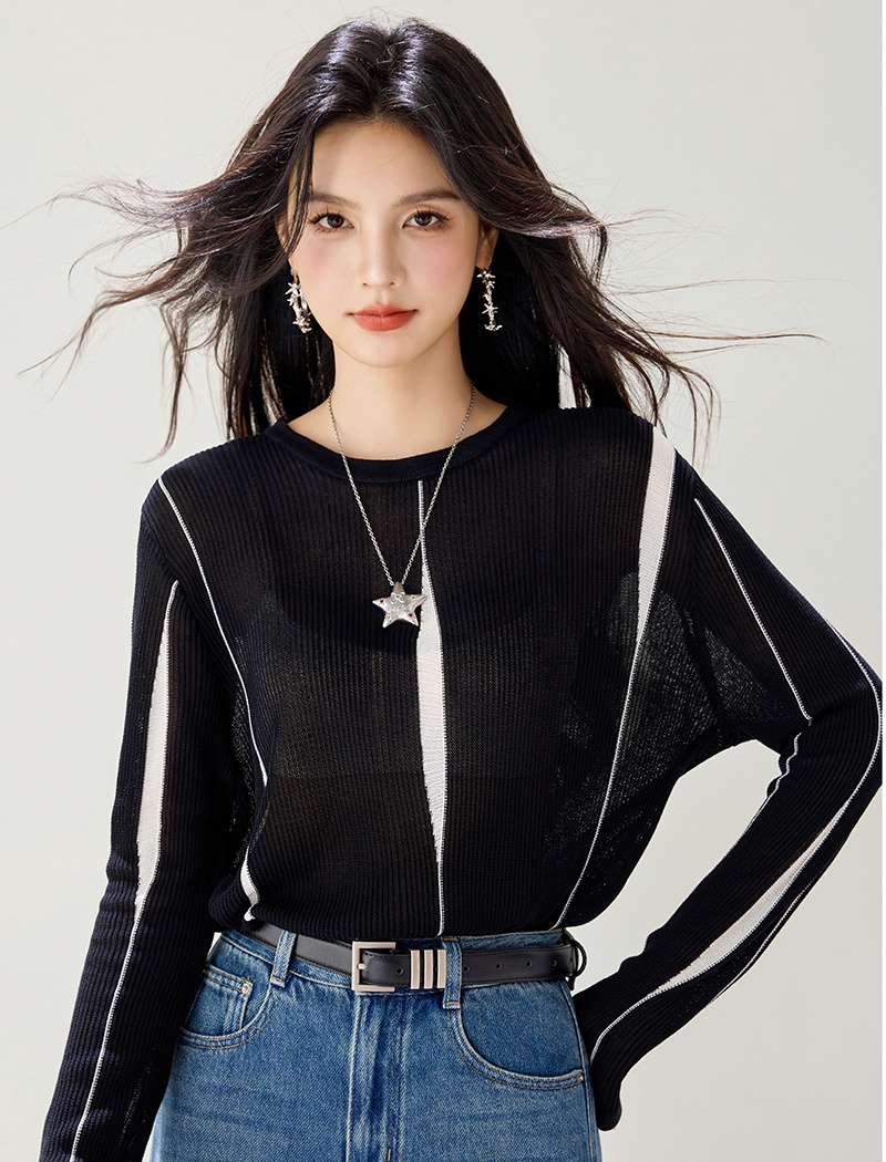 Irregular hem autumn hollow long sleeve sweater