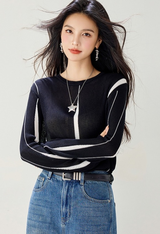 Irregular hem autumn hollow long sleeve sweater