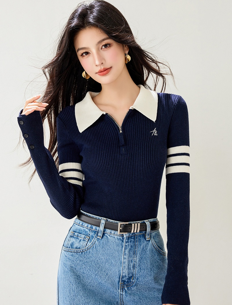 Autumn knitted sweater inside the ride tops for women