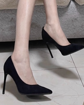 Maiden fine-root shoes black high-heeled shoes for women