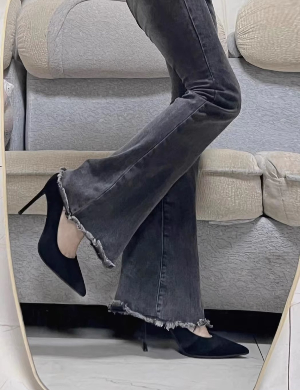Maiden fine-root shoes black high-heeled shoes for women