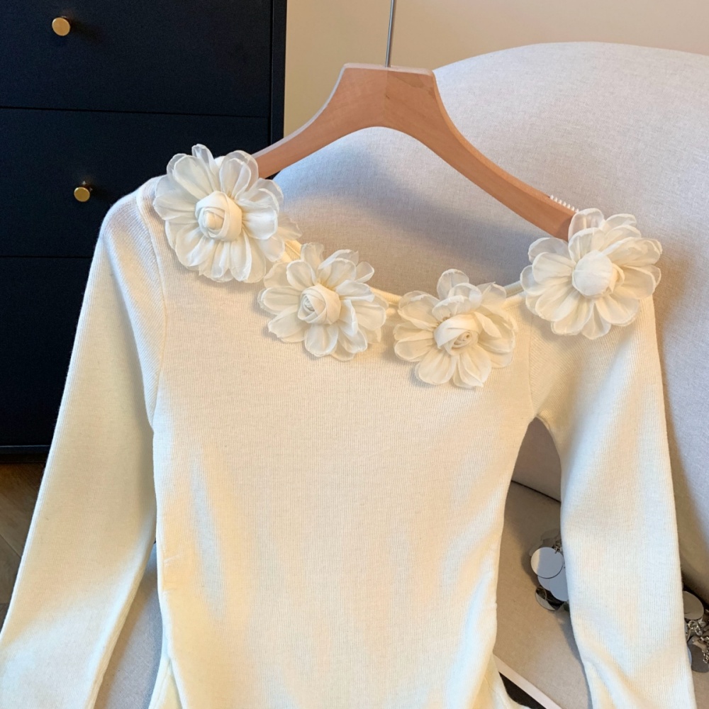 Pinched waist bottoming sweater France style tops