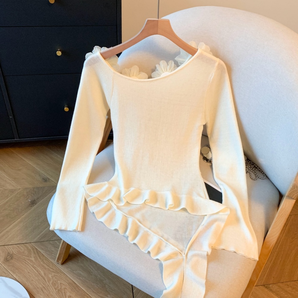 Pinched waist bottoming sweater France style tops