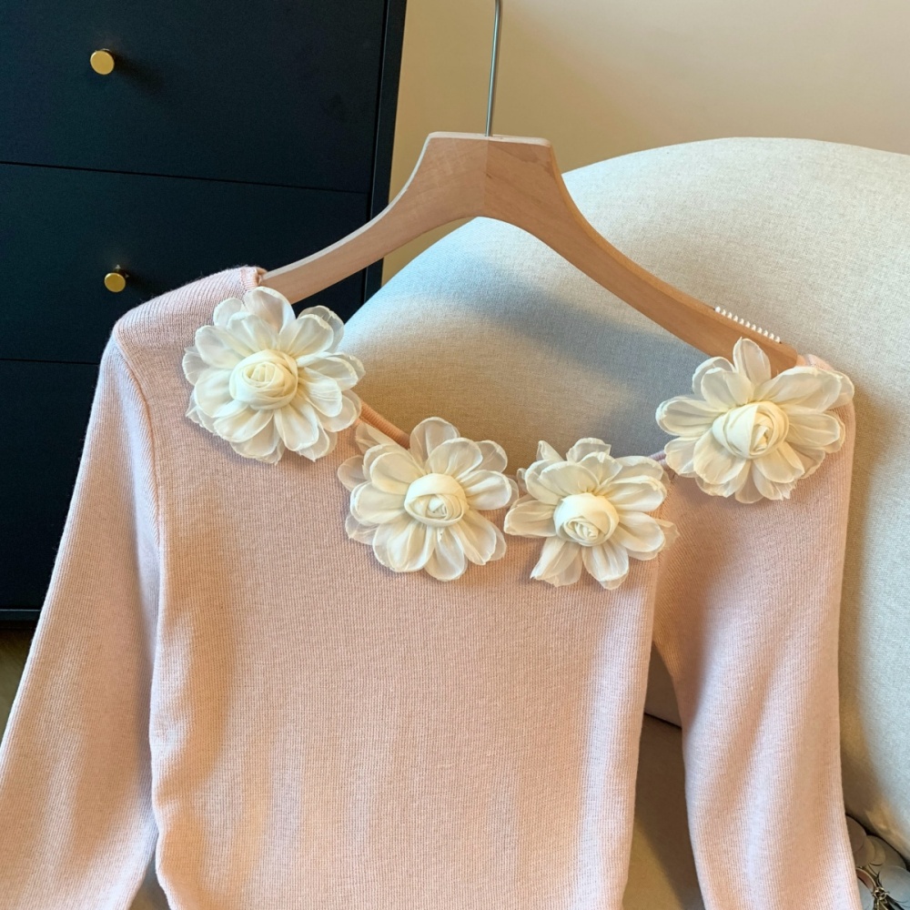 Pinched waist bottoming sweater France style tops