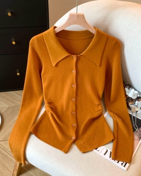 Slim retro cardigan temperament small shirt for women