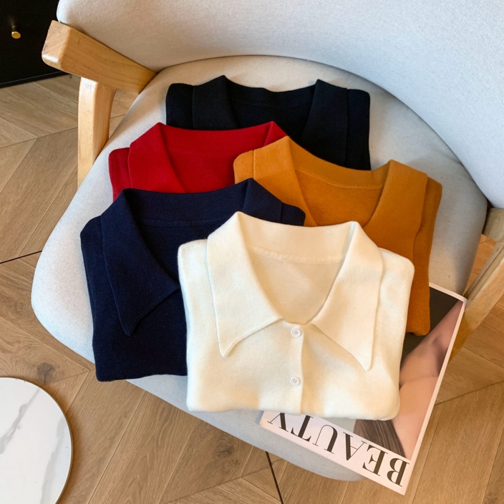 Slim retro cardigan temperament small shirt for women