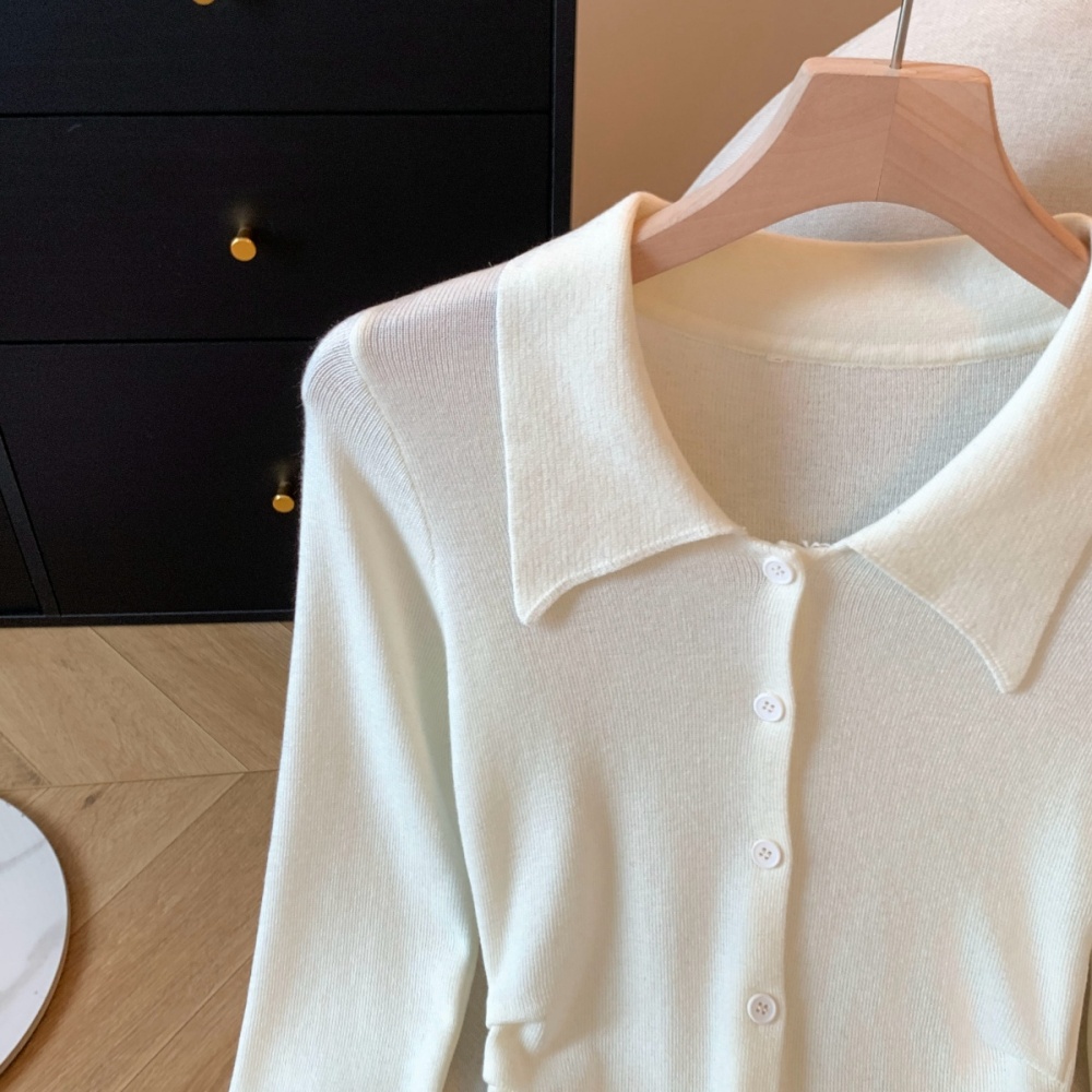 Slim retro cardigan temperament small shirt for women