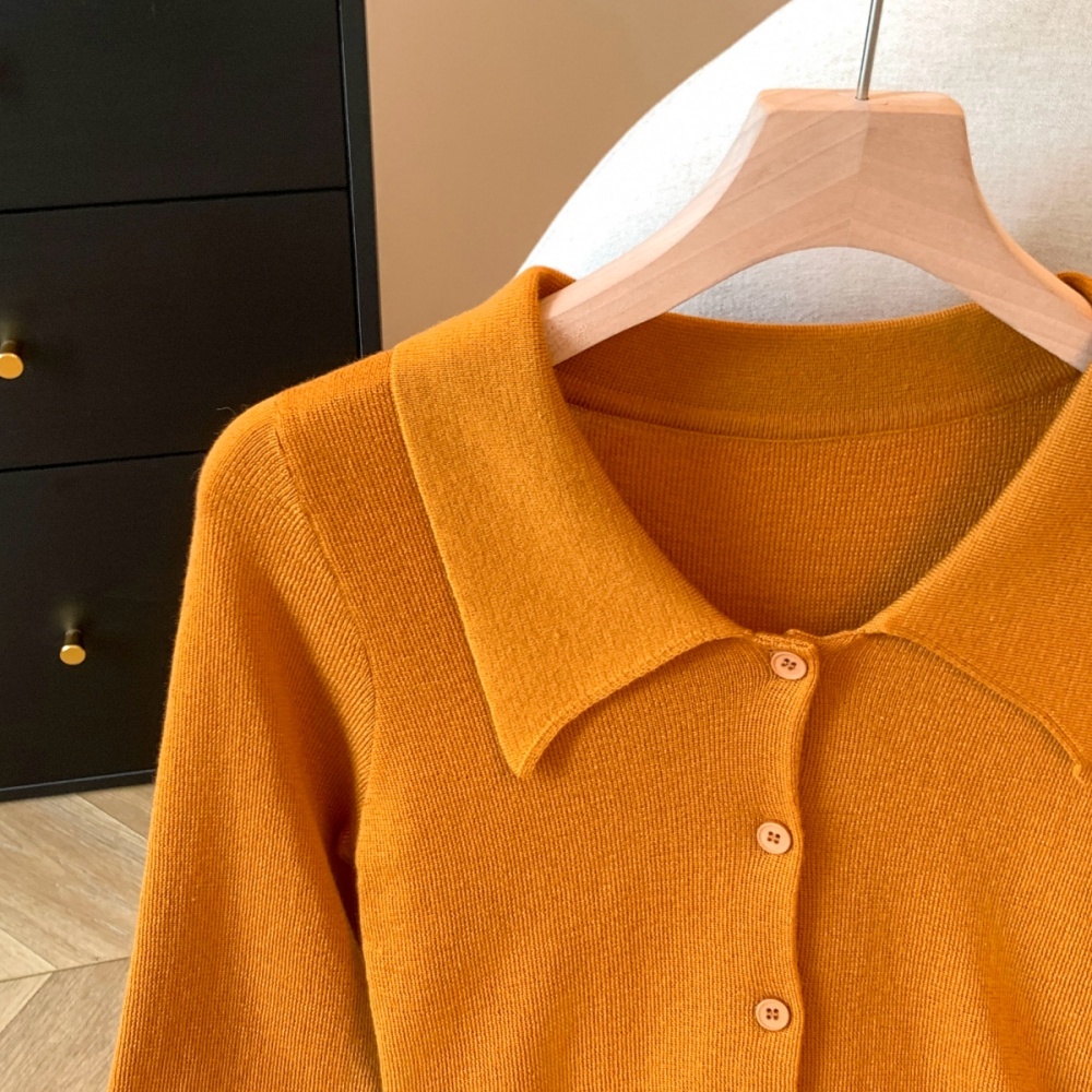 Slim retro cardigan temperament small shirt for women